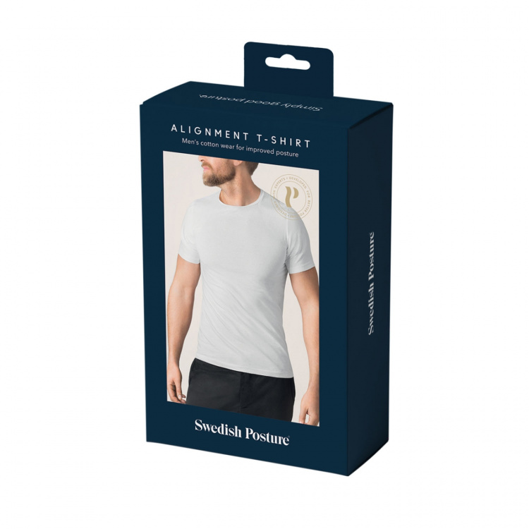 SWEDISH POSTURE T-shirt Herr Alignment Bomull Vit XXL SWEDISH POSTURE T-shirt Herr Alignment Bomull Vit XXL