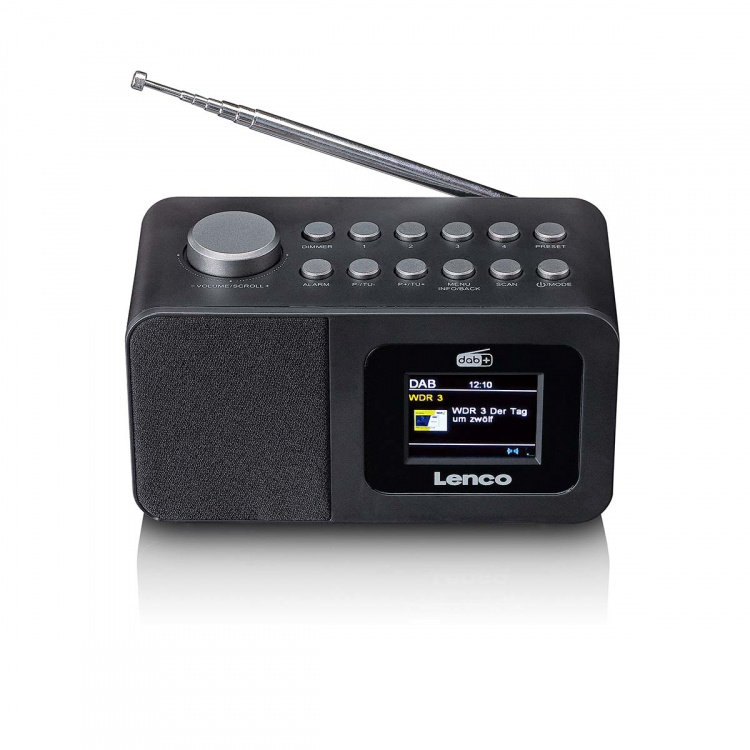 Lenco DAB+/FM Radio wekker met kleurendisplay, sleeptimer en dubbele alarmfunctie Zwart