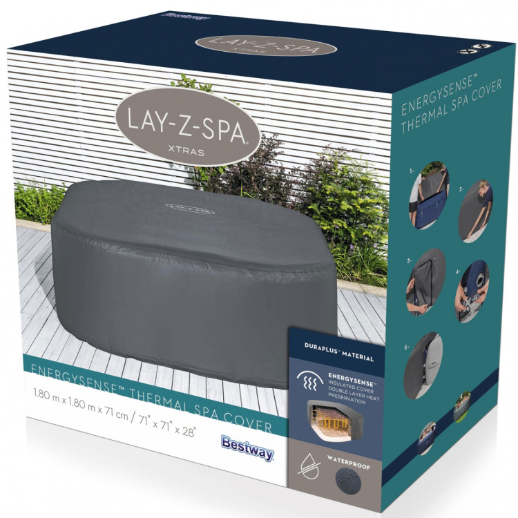 Bestway Lay-Z-Spa Thermal Skydd för Spabad Fyrkant 1.80m x 1.80m x 71cm Bestway Lay-Z-Spa Thermal Skydd för Spabad Fyrkant 1.80m x 1.80m x 71cm