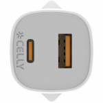Celly USB-laddare GaN 1 x USB-A + 1 x USB-C PD 25W Celly USB-laddare GaN 1 x USB-A + 1 x USB-C PD 25W