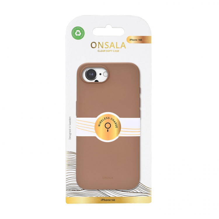 Onsala Mobilskal iPhone 16E Baksida med Silikonkänsla MagSerie Återvunnen Chocolate