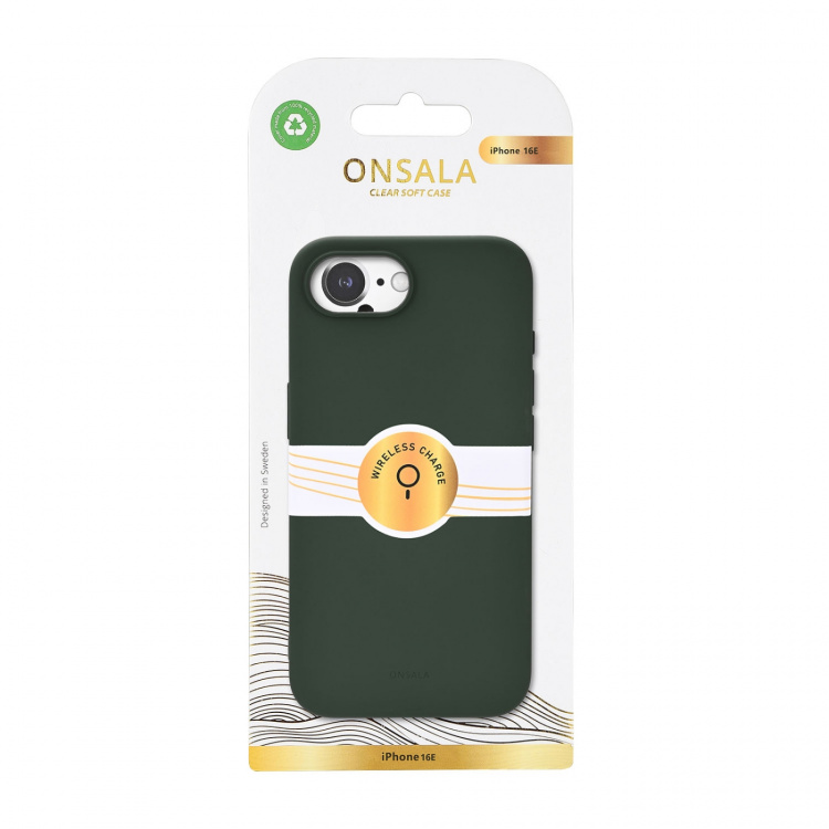 Onsala Mobilskal iPhone 16E Baksida med Silikonkänsla MagSerie Återvunnen Olive Green