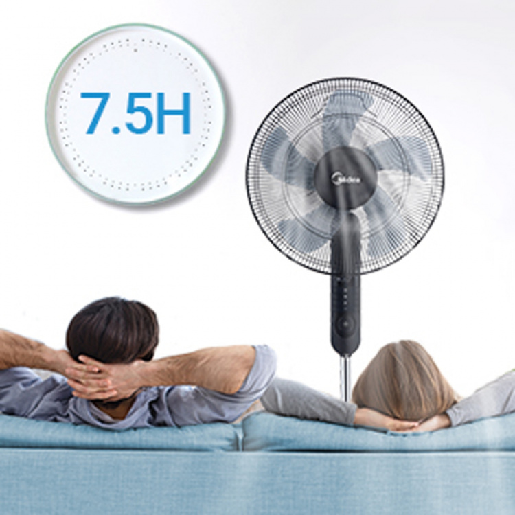 Midea Golvfläkt 3 Hastigheter och Fjärrkontroll, Svart