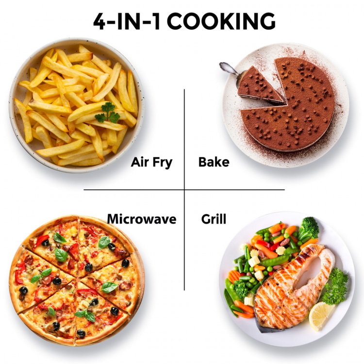 Toshiba Mikrovågsugn 26L, 3 i 1 Grill/Airfryer 900/1000/2100W Toshiba Mikrovågsugn 26L, 3 i 1 Grill/Airfryer 900/1000/2100W