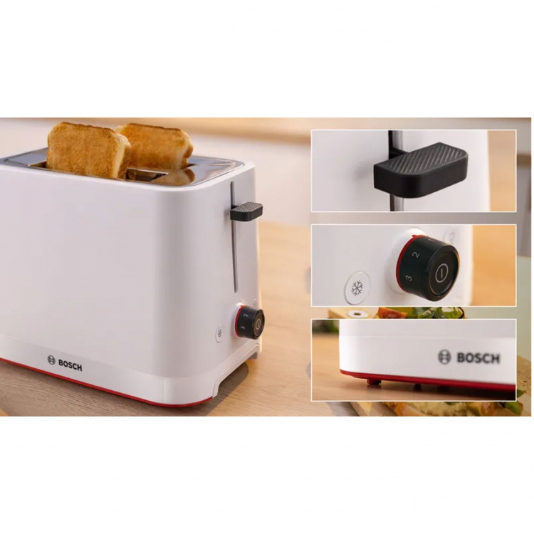 Bosch Brödrost TAT3M121 Vit 950W Bagels Funktion Bosch Brödrost TAT3M121 Vit 950W Bagels Funktion