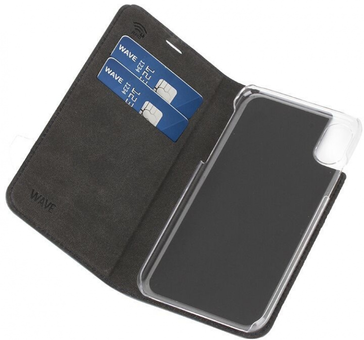 Wave BookCase beschermhoes, iPhone X / Xs, donkerblauw