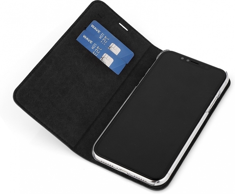 Wave BookCase beschermhoes, iPhone XR, zwart