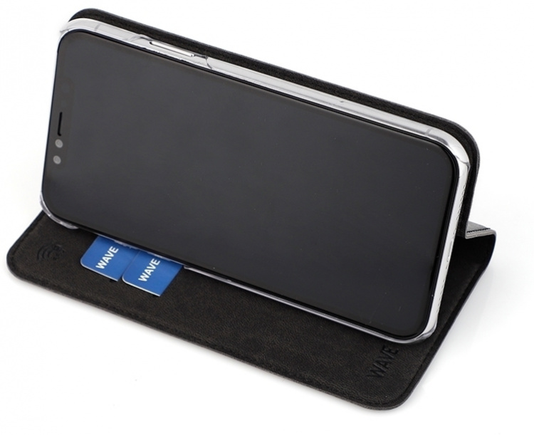 Wave BookCase beschermhoes, iPhone XR, zwart