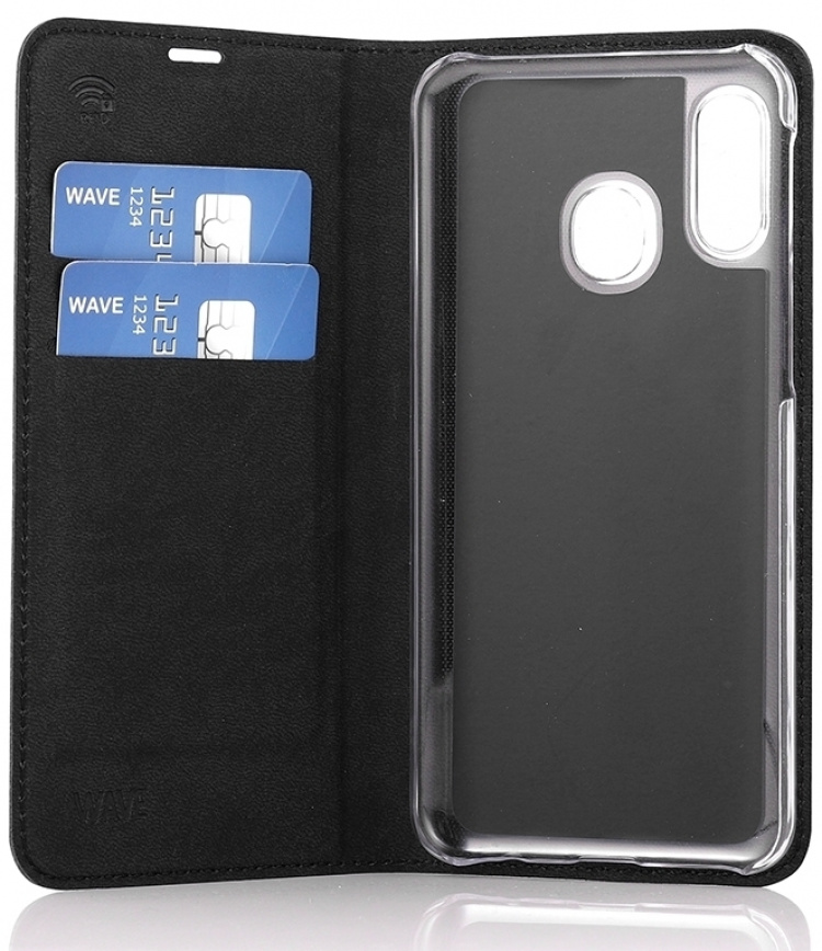 Wave BookCase beschermhoesje, Samsung Galaxy A40, zwart