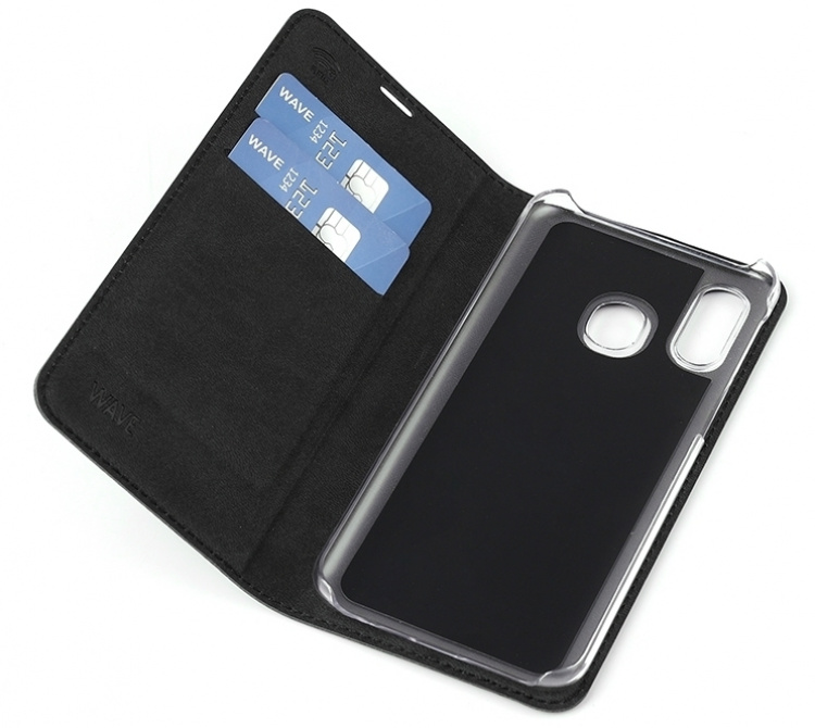 Wave BookCase beschermhoesje, Samsung Galaxy A40, zwart