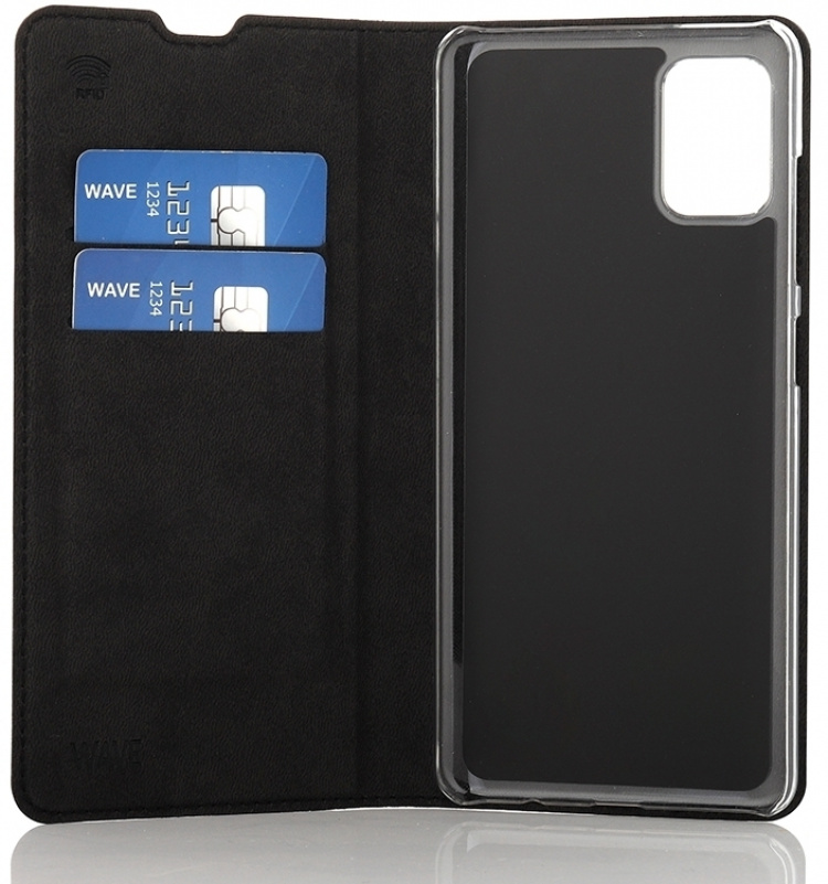 Wave BookCase beschermhoesje, Samsung Galaxy A51, zwart