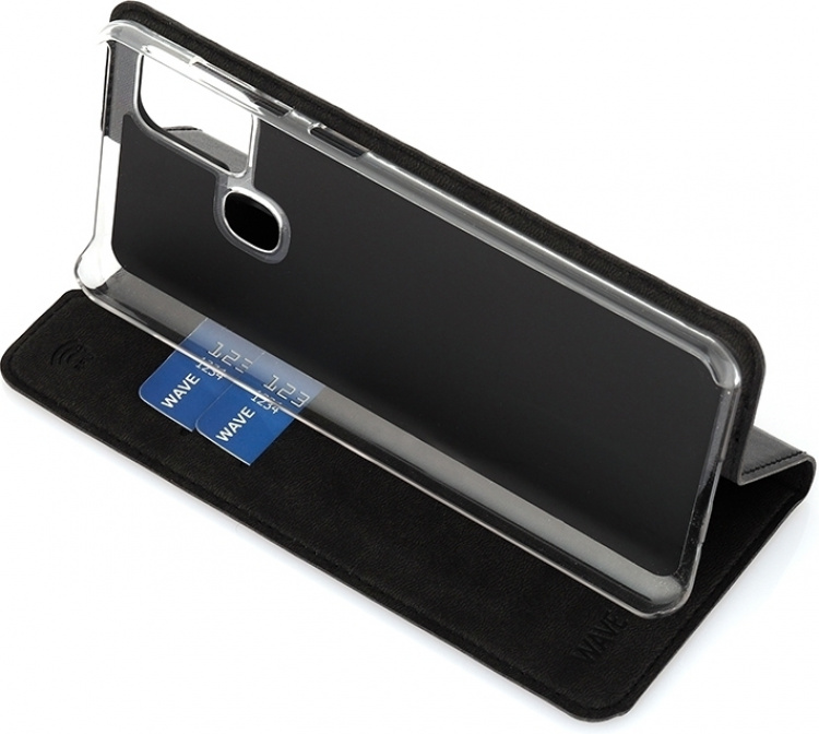 Wave BookCase beschermhoesje, Samsung Galaxy A21s, zwart