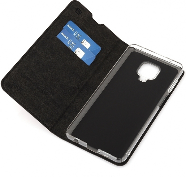 Wave BookCase beschermhoesje, Xiaomi Redmi Note 9 Pro, zwart