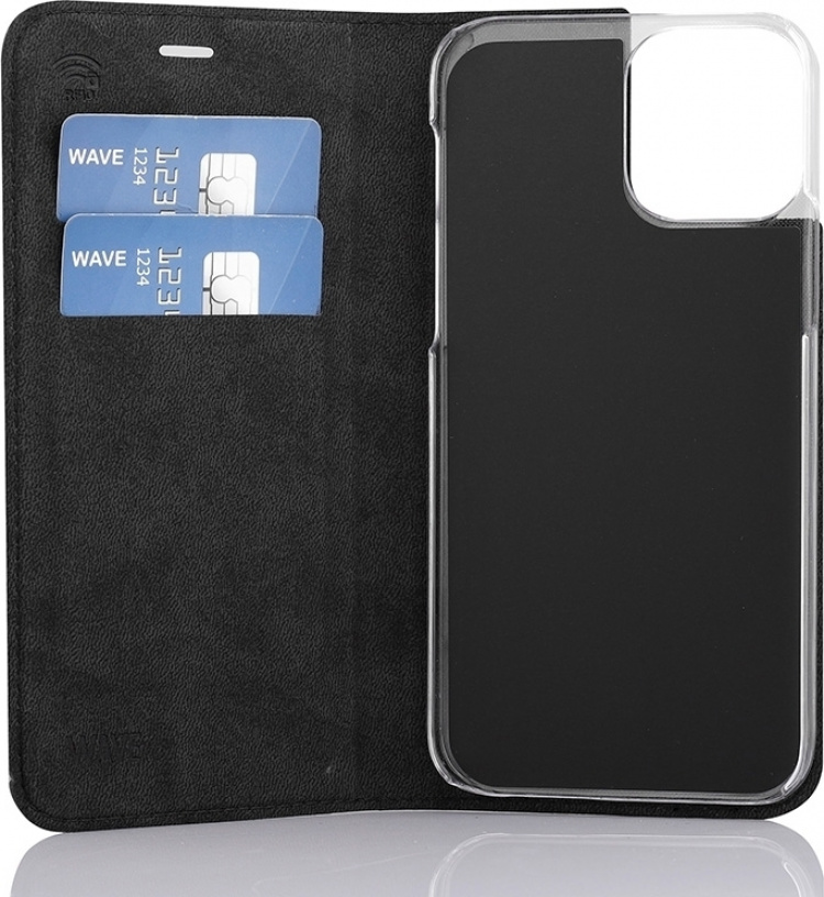 Wave BookCase hoesje, iPhone 12 Pro / iPhone 12, zwart Wave BookCase hoesje, iPhone 12 Pro / iPhone 12, zwart