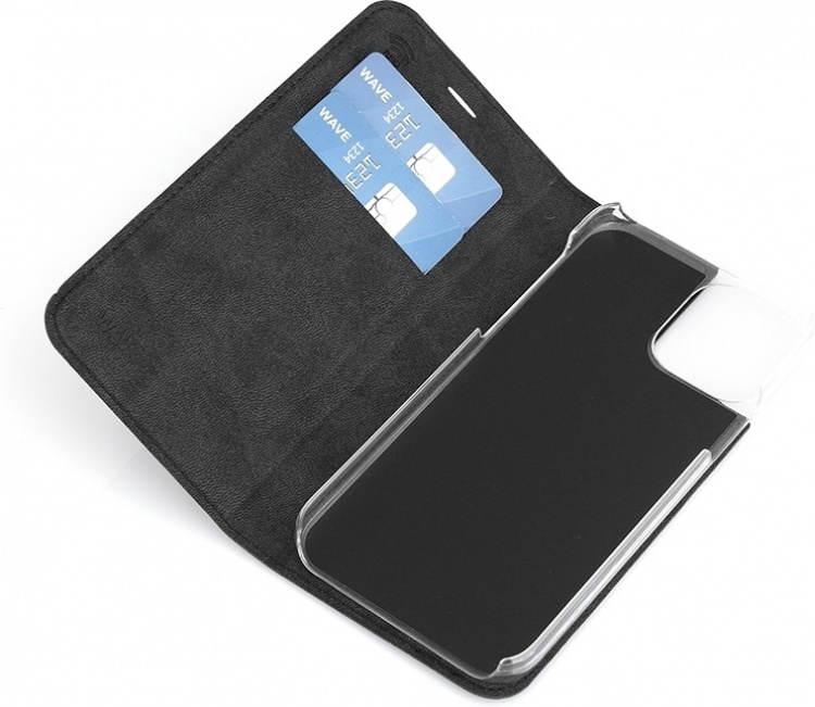 Wave BookCase hoesje, iPhone 12 Pro / iPhone 12, zwart Wave BookCase hoesje, iPhone 12 Pro / iPhone 12, zwart