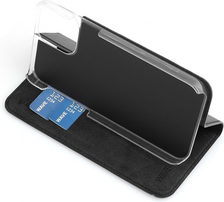 Wave BookCase hoesje, iPhone 12 Pro / iPhone 12, zwart Wave BookCase hoesje, iPhone 12 Pro / iPhone 12, zwart