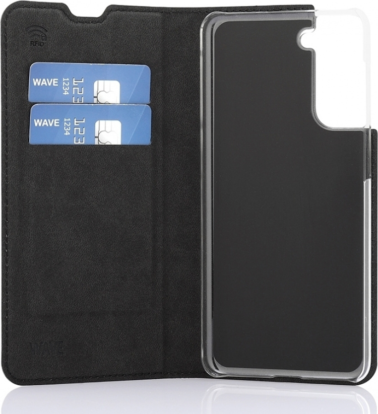 Wave BookCase beschermhoesje, Samsung Galaxy S21, zwart Wave BookCase beschermhoesje, Samsung Galaxy S21, zwart