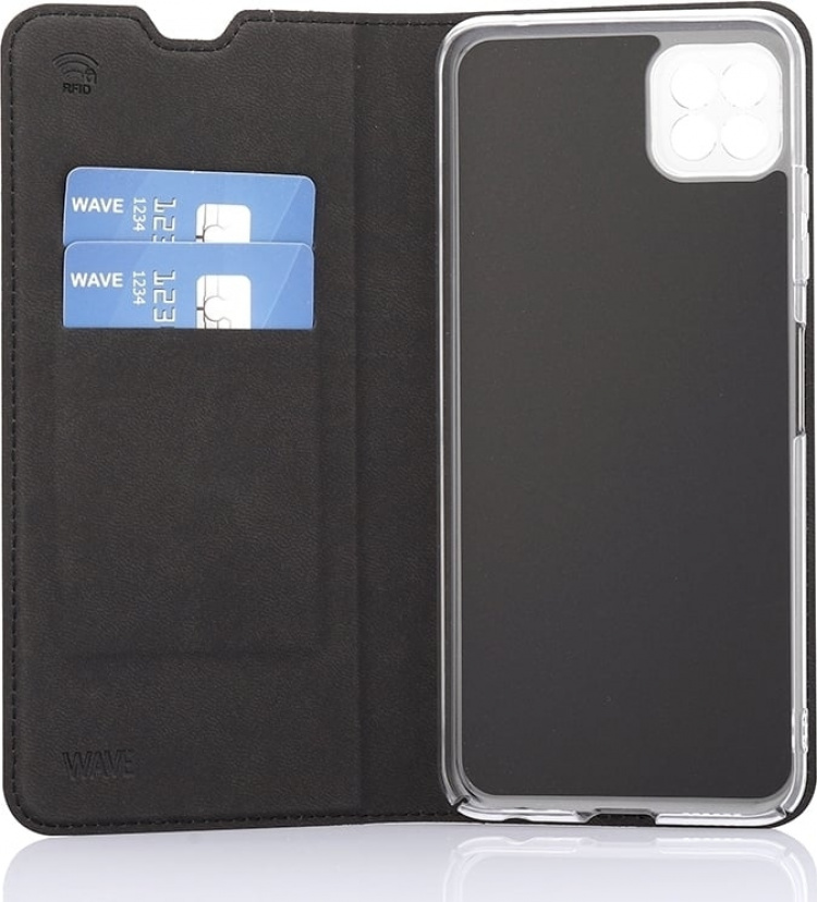 Wave BookCase beschermhoes, Samsung Galaxy A22 5G, zwart