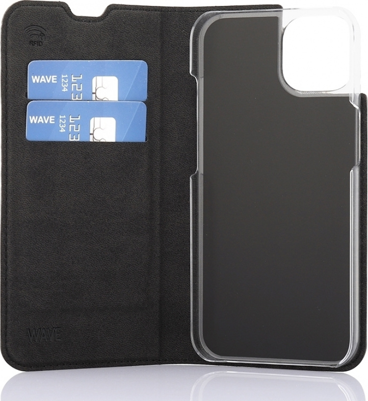 Wave BookCase beschermhoes, iPhone 13, zwart Wave BookCase beschermhoes, iPhone 13, zwart
