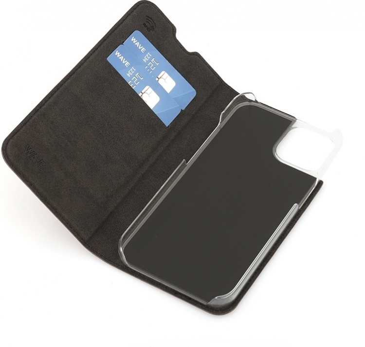 Wave BookCase beschermhoes, iPhone 13, zwart Wave BookCase beschermhoes, iPhone 13, zwart