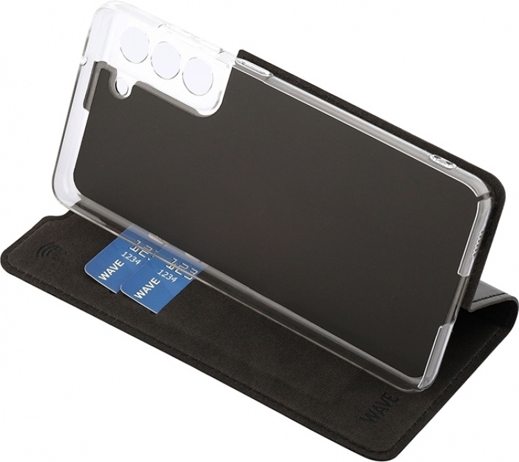 Wave BookCase beschermhoes, Samsung Galaxy S21 FE 5G, zwart