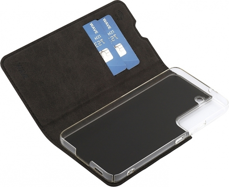 Wave BookCase beschermhoes, Samsung Galaxy S22 5G, zwart Wave BookCase beschermhoes, Samsung Galaxy S22 5G, zwart