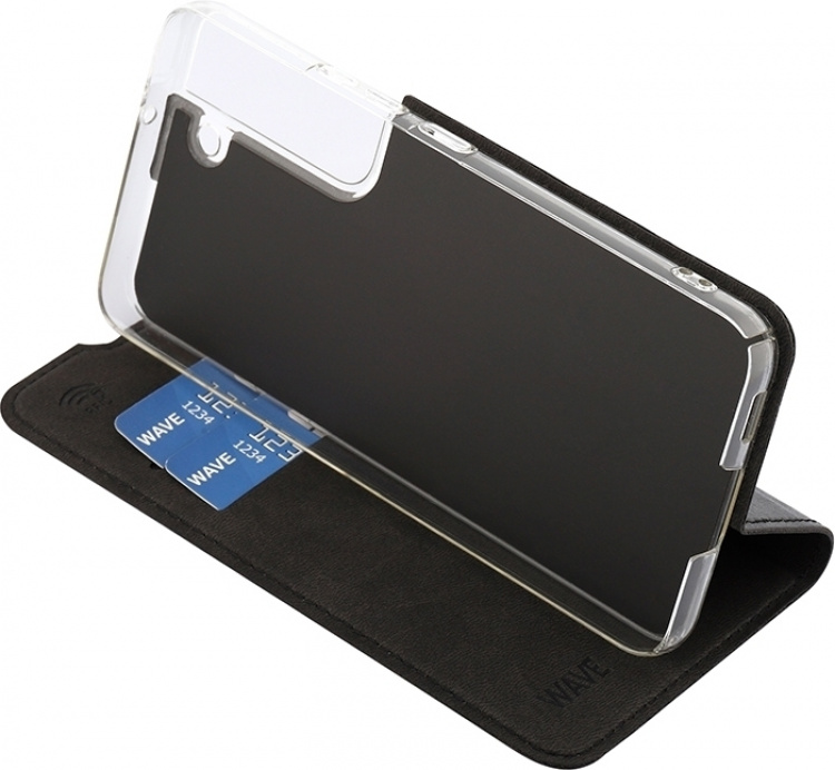 Wave BookCase beschermhoes, Samsung Galaxy S22 5G, zwart Wave BookCase beschermhoes, Samsung Galaxy S22 5G, zwart