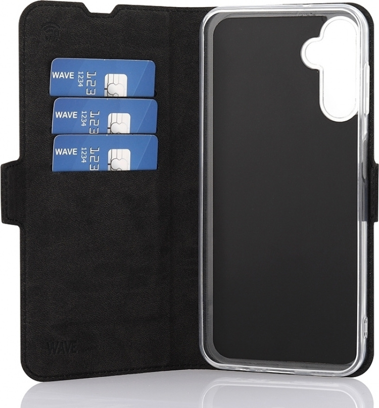 Wave BookCase beschermhoes, Samsung Galaxy A14 4G, zwart