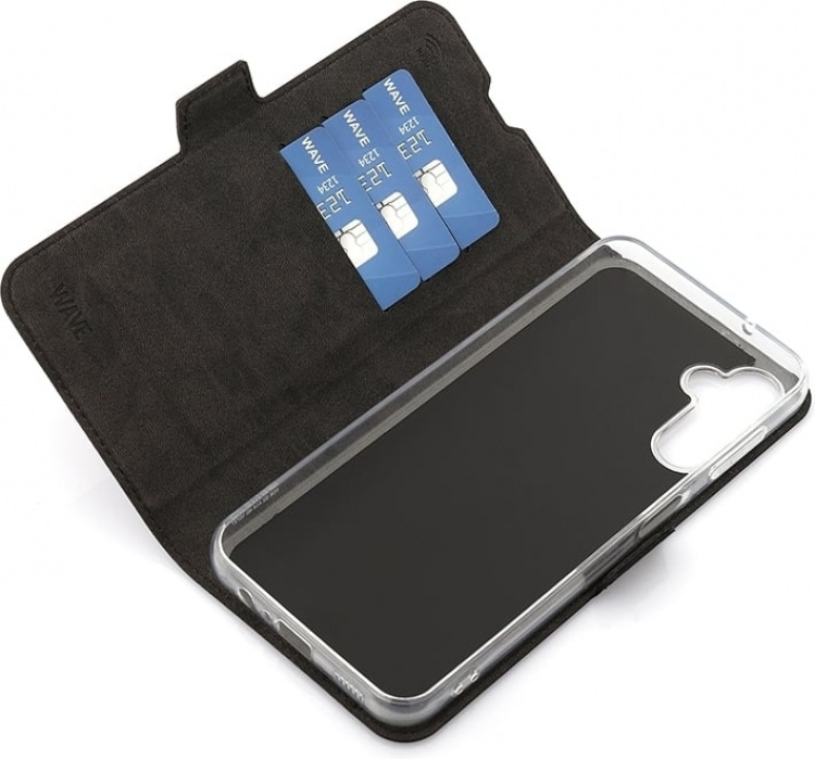 Wave BookCase beschermhoes, Samsung Galaxy A14 4G, zwart