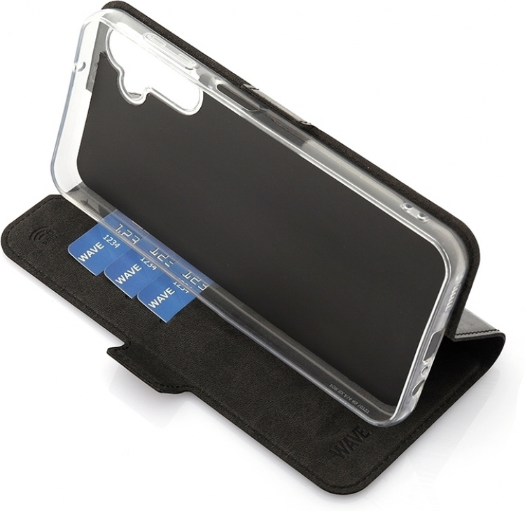 Wave BookCase beschermhoes, Samsung Galaxy A14 4G, zwart