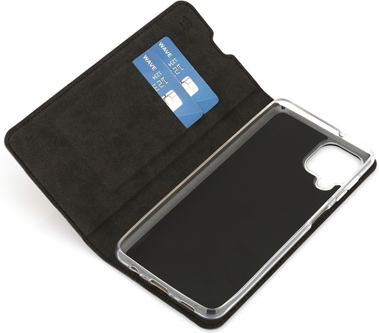 Wave BookCase beschermhoesje, Samsung Galaxy A12, zwart