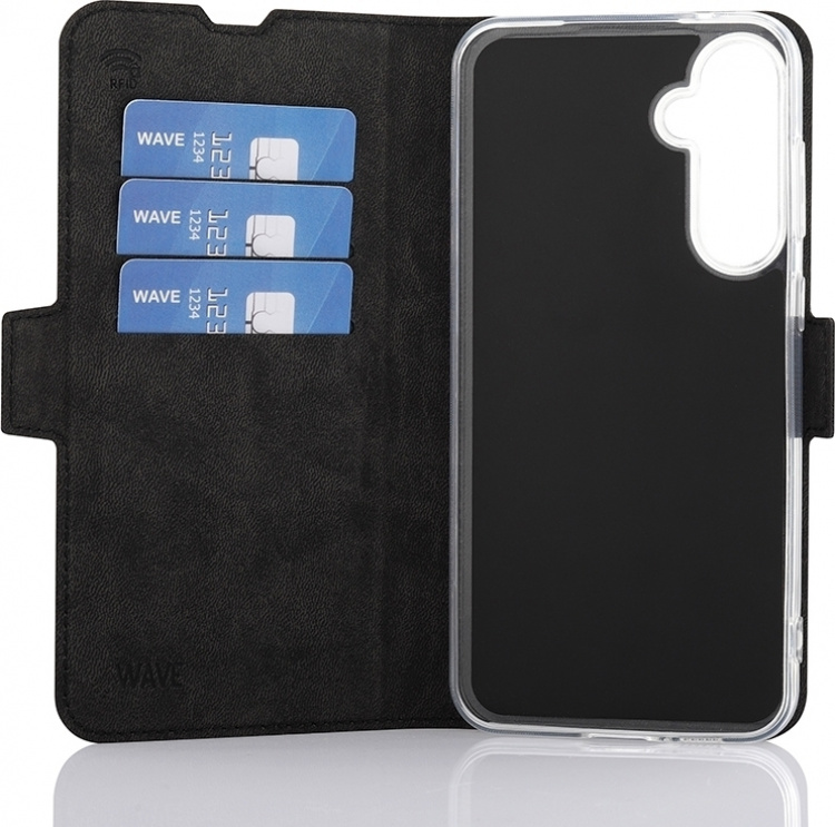 Wave BookCase beschermhoes, Samsung Galaxy S23 FE 5G, zwart
