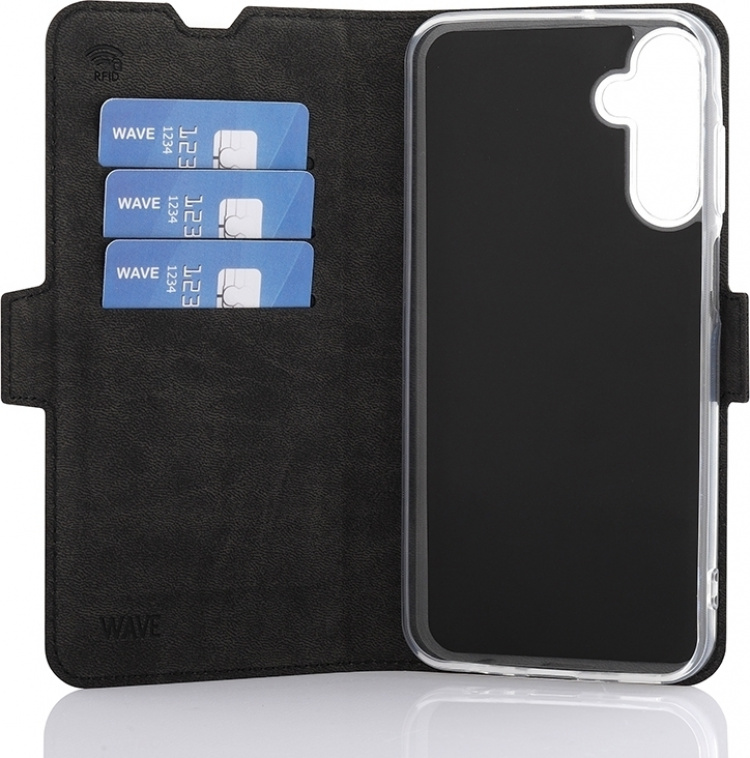 Wave BookCase beschermhoesje, Samsung Galaxy A15, zwart