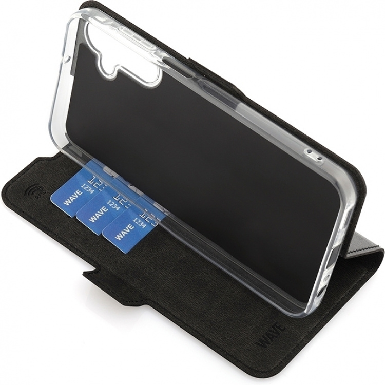 Wave BookCase beschermhoesje, Samsung Galaxy A15, zwart