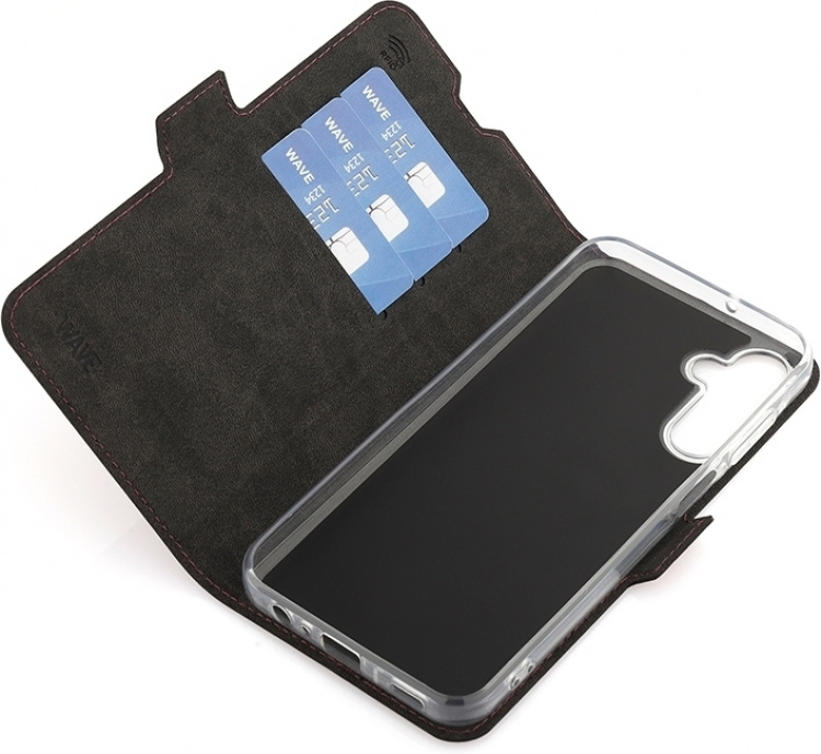 Wave BookCase beschermhoes, Samsung Galaxy A15, Rooksangria Wave BookCase beschermhoes, Samsung Galaxy A15, Rooksangria