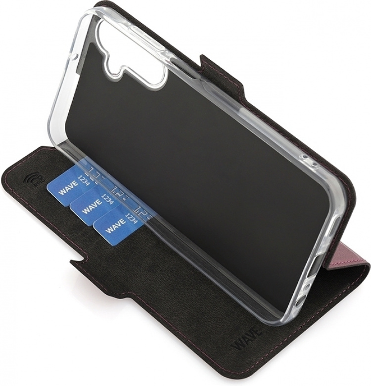 Wave BookCase beschermhoes, Samsung Galaxy A15, Rooksangria Wave BookCase beschermhoes, Samsung Galaxy A15, Rooksangria