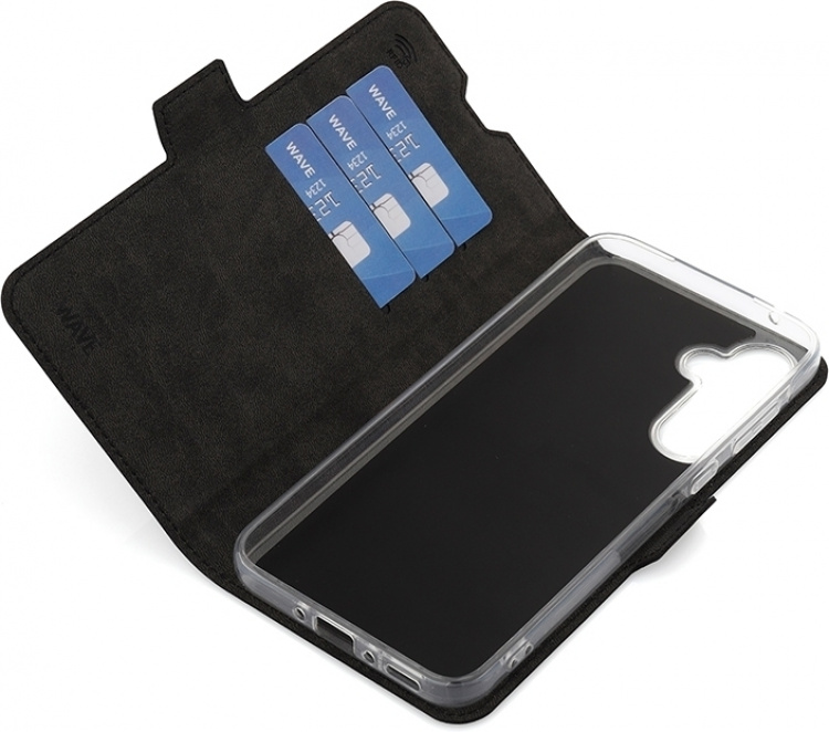 Wave BookCase beschermhoes, Samsung Galaxy A35 5G, zwart