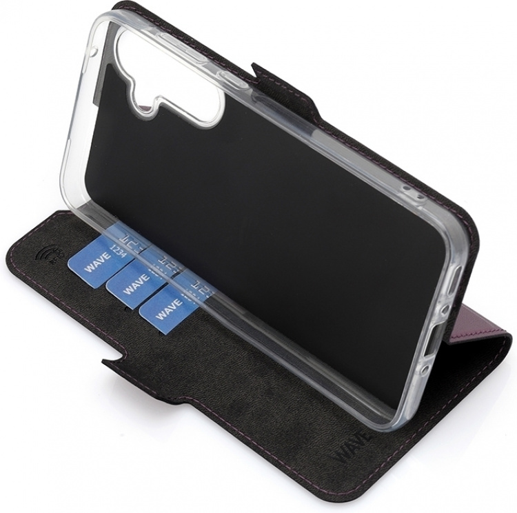 Wave BookCase Hoesje, Samsung Galaxy A35 5G, Sangria rokerig Wave BookCase Hoesje, Samsung Galaxy A35 5G, Sangria rokerig