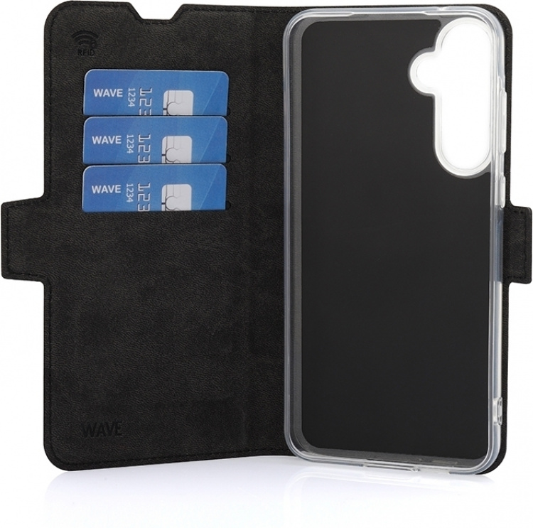 Wave BookCase beschermhoes, Samsung Galaxy A55 5G, zwart
