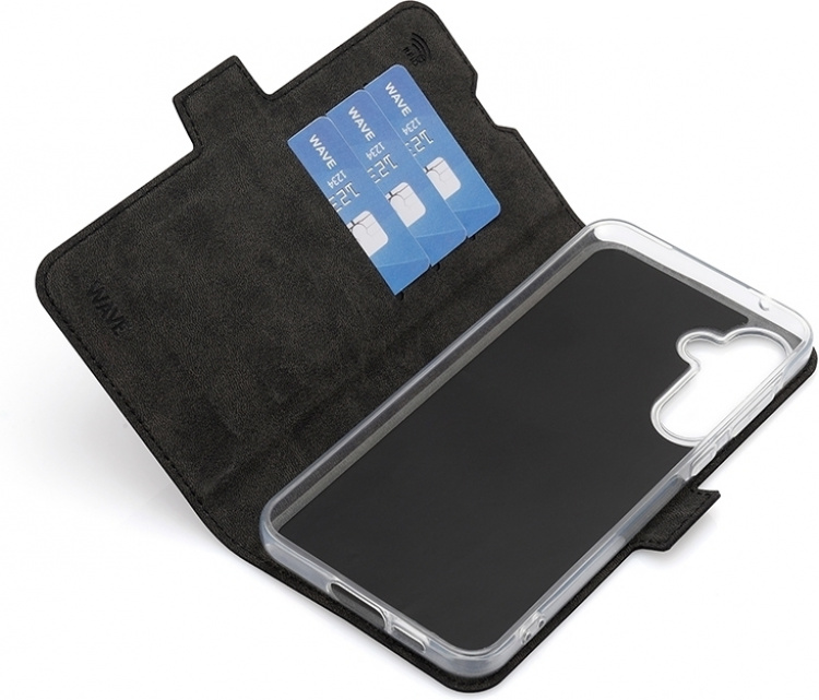 Wave BookCase beschermhoes, Samsung Galaxy A55 5G, zwart