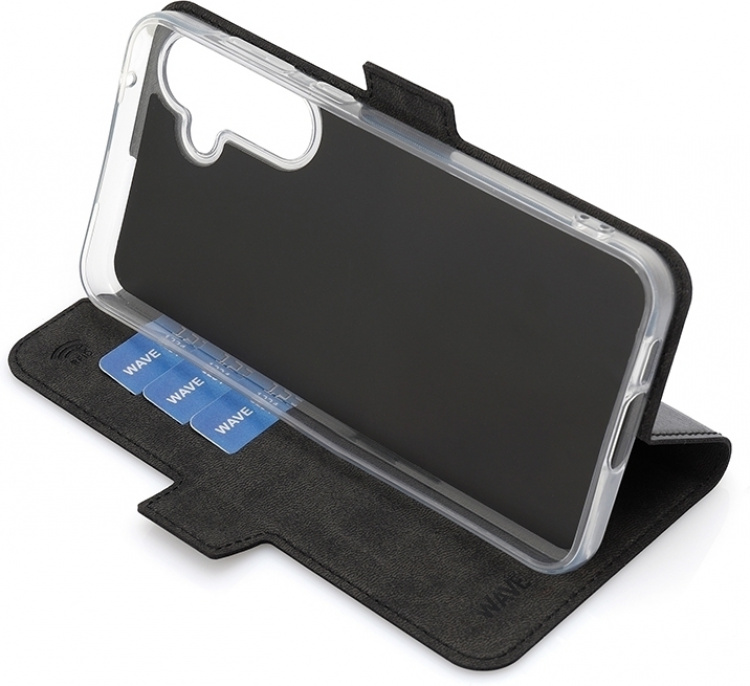 Wave BookCase beschermhoes, Samsung Galaxy A55 5G, zwart