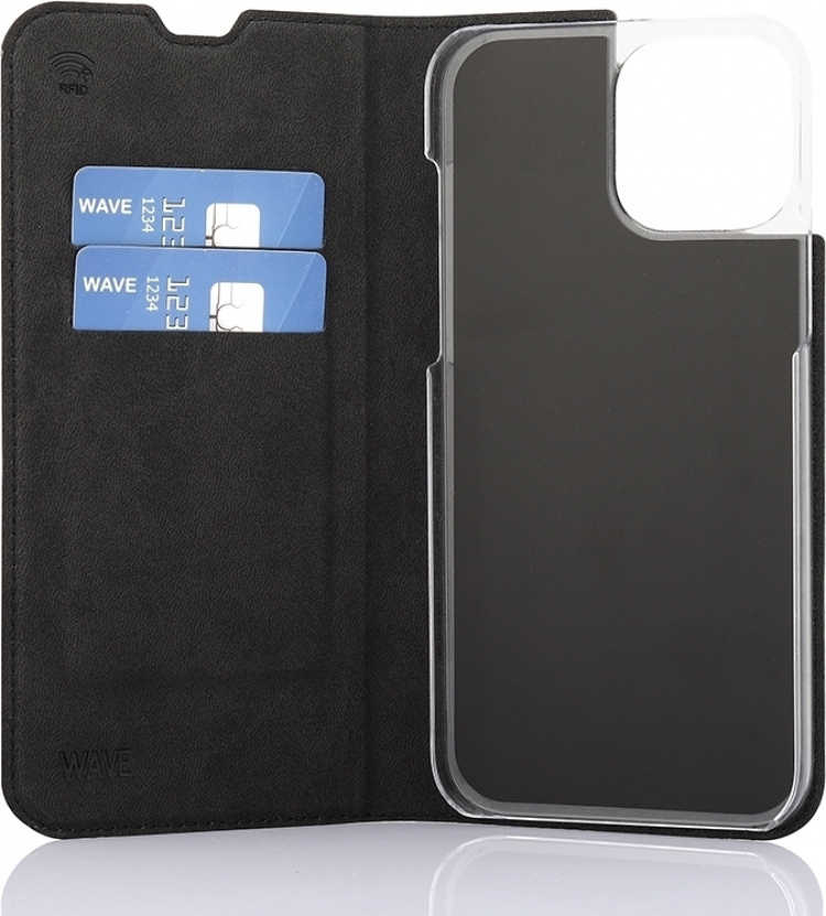 Wave BookCase beschermhoes, iPhone 13 Pro Max, zwart
