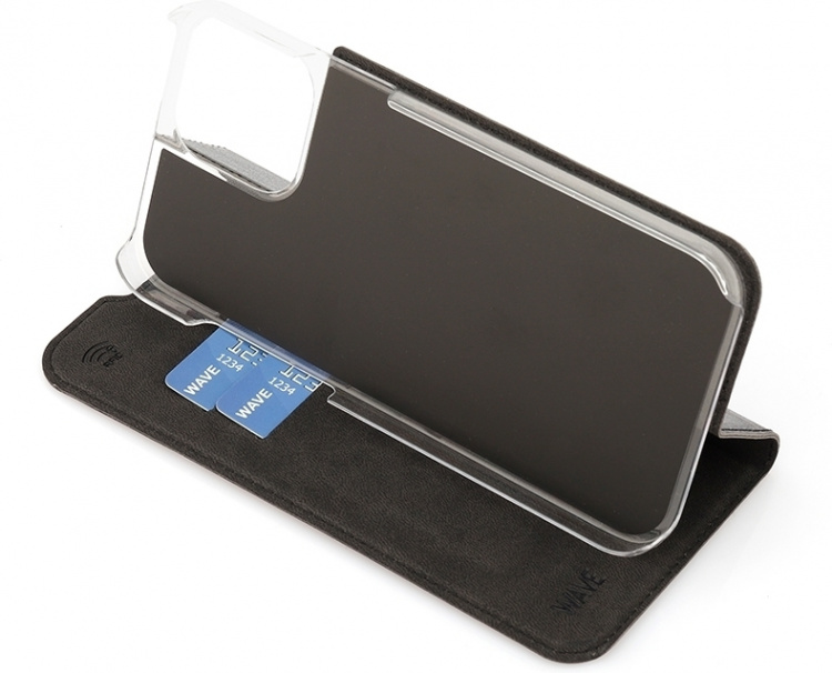 Wave BookCase beschermhoes, iPhone 13 Pro Max, zwart