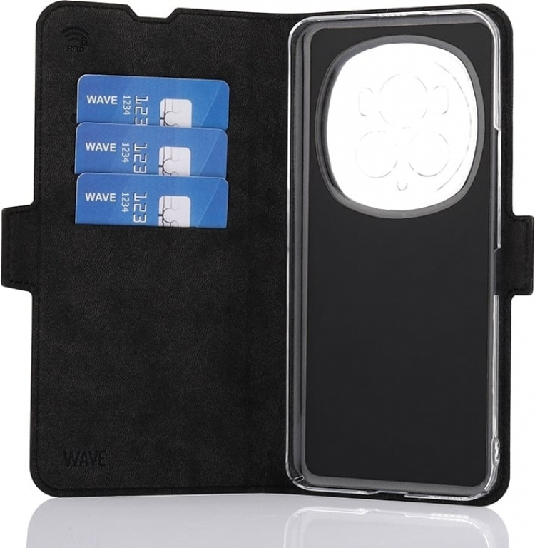 Wave BookCase beschermhoes, Honor Magic6 Pro 5G, zwart Wave BookCase beschermhoes, Honor Magic6 Pro 5G, zwart