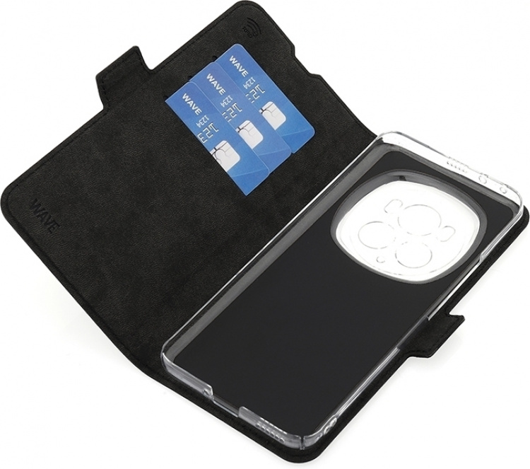Wave BookCase beschermhoes, Honor Magic6 Pro 5G, zwart Wave BookCase beschermhoes, Honor Magic6 Pro 5G, zwart