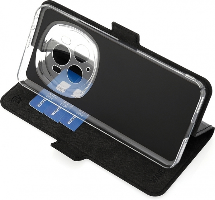 Wave BookCase beschermhoes, Honor Magic6 Pro 5G, zwart Wave BookCase beschermhoes, Honor Magic6 Pro 5G, zwart