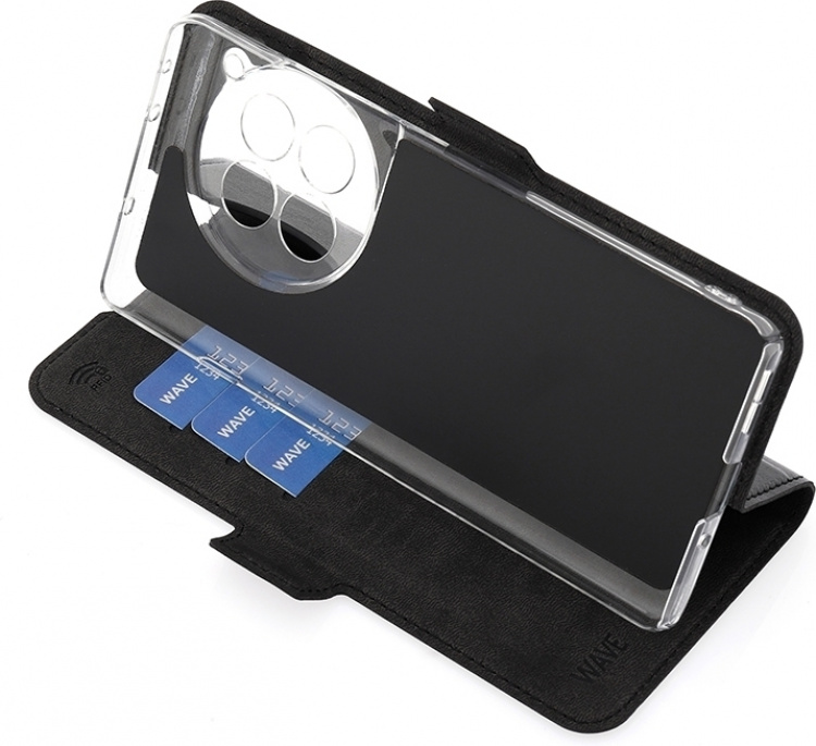 Wave BookCase beschermhoes, OnePlus 12R, zwart