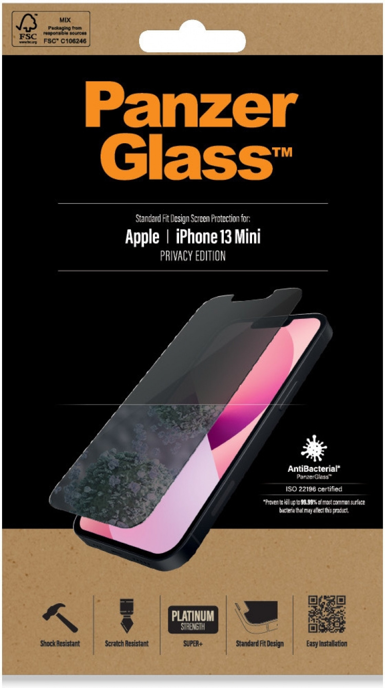 PanzerGlass Privacy-schermbeschermer, iPhone 13 mini PanzerGlass Privacy-schermbeschermer, iPhone 13 mini