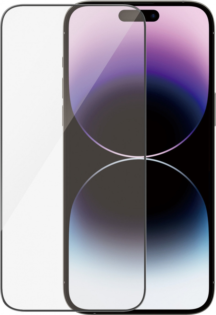 PanzerGlass gepantserd glas, iPhone 14 Pro Max, zwarte rand PanzerGlass gepantserd glas, iPhone 14 Pro Max, zwarte rand