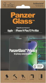 PanzerGlass Privacy gepantserd glas, iPhone 14 Plus / 13 Pro Max